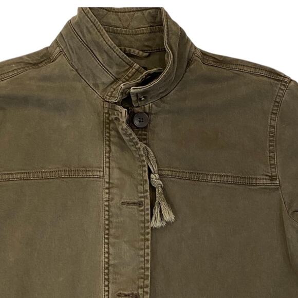 Lucky Brand Jacket Medium Fall Distressed Cargo Jacket Olive Military Utility - Picture 15 of 15